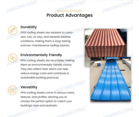 SGCC/CGCC/DX51D Z/Q195-Q345 CGI revestido de cor Corrugado/ondulado Galvanizado Chapa de telhado de ferro/aço/peças para material de construção