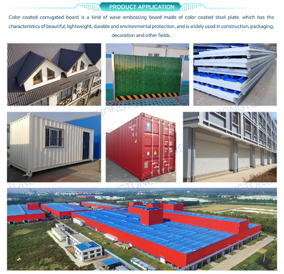 YX35-130-780 PPGI Chapa de aço galvanizado pré-pintada para telhado em 600-1250 mm de largura