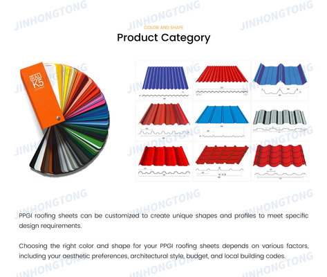 Material de construção RAL COLOR Custom PPGI Color Coated corrugated Wave Steel Roof Sheet para SGCH Grade Tile Ferro Plate Steel
