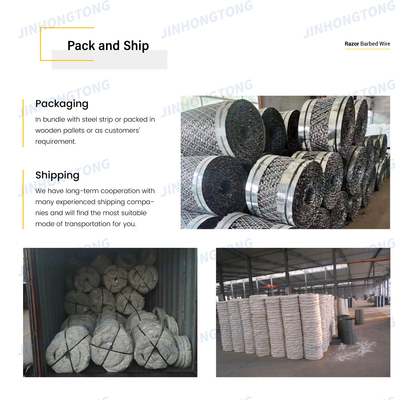 Fios de barbear de Concertina galvanizados com certificado BSCI e resistência à tração de 350-550N/mm2