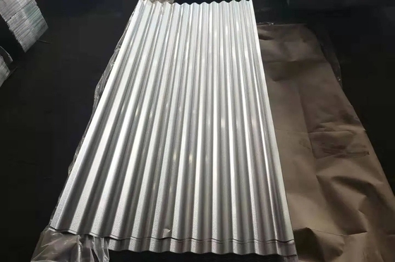 4*8 Folha de telhado de aço ondulado de galvalume Z30 a 275 g de alumínio revestido com zinco ASTM padrão e dureza média