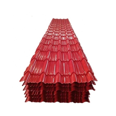 Folha de telhado de ferro galvanizado pré-pintada Material de construção metálico padronizado pela ASTM com tolerância de ± 1%