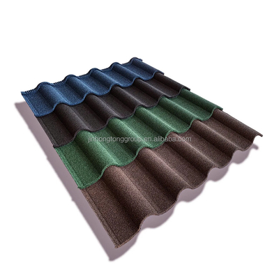Design contemporâneo estilo 0,25mm pedra revestida azulejos de telhado de metal de aço azulejos de telhado simples para as necessidades do cliente