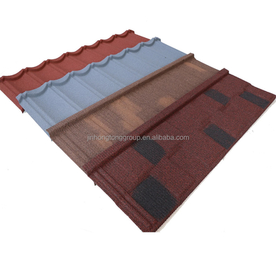 Design contemporâneo estilo 0,25mm pedra revestida azulejos de telhado de metal de aço azulejos de telhado simples para as necessidades do cliente