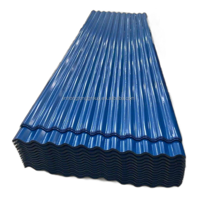 Medias chapas de telhado de aço ondulado de cor revestida de aço galvanizado Ppgi Placa para material de telhado em chapa galvanizada