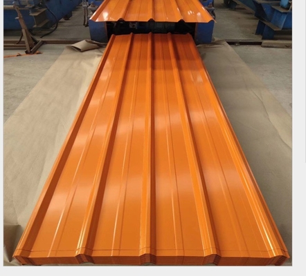 600-1250mm Largura Alta resistência galvanizado corrugado de cor chapa de telhado de metal DX51D PPGI Chapa de cor de zinco revestido chapa de telhado de aço