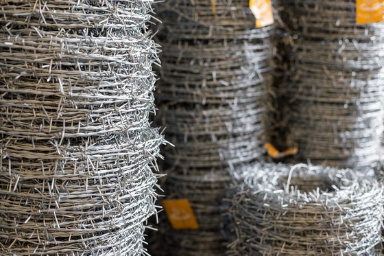 1.4mm-2.6mm Razor cruzado Galvanizado Barbed Wire Farm Fence 500M 20Kg Per Roll Razor Tipo Gauge de fio 1.4mm-2.6mm