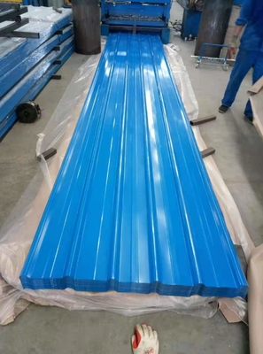 Folha de aço galvanizado revestido de espessura longa de cor folha de telhado corrugado para construção de edifícios