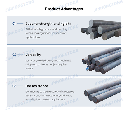 Rodas de aço de secção redonda para processamento industrial Q235/Q345/SS400/ST37-2/ST52/Q420/Q460/S235JR/S275JR/S355JR