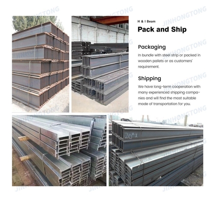 Construção Largura da flange 50-400mm Secção de rolamento Aço ASTM SS400 A36 Q235 Feixe H/I laminado a quente Feixe Universal