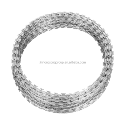 500mm Diâmetro serpente Razor Wire Ferro Concertina Razor Tipo Razor Cross Anti Climb Blade Barbed Wire 304 aço inoxidável