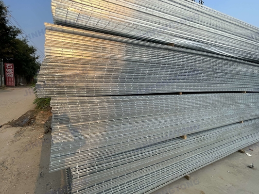 Grelha de metal galvanizado soldado para passeios, pisos, plataformas industriais, grelhas de aço 25x3 grelhas de barras galvanizadas