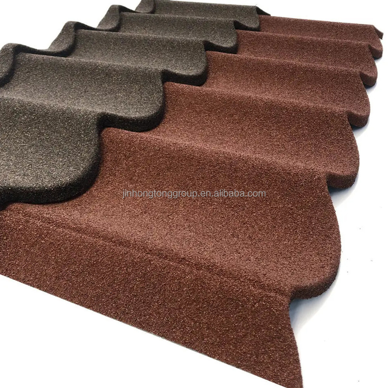 0.2mm Pedras revestidas de metal telhado azulejos Leve e fácil de instalar Materiais de construção para o mercado da África