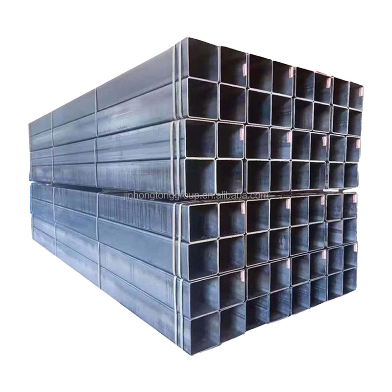 Forma de secção retangular galvanizado a quente SHS 40x40 tubo quadrado tubo de aço ondulado com tampa de tubo de plástico