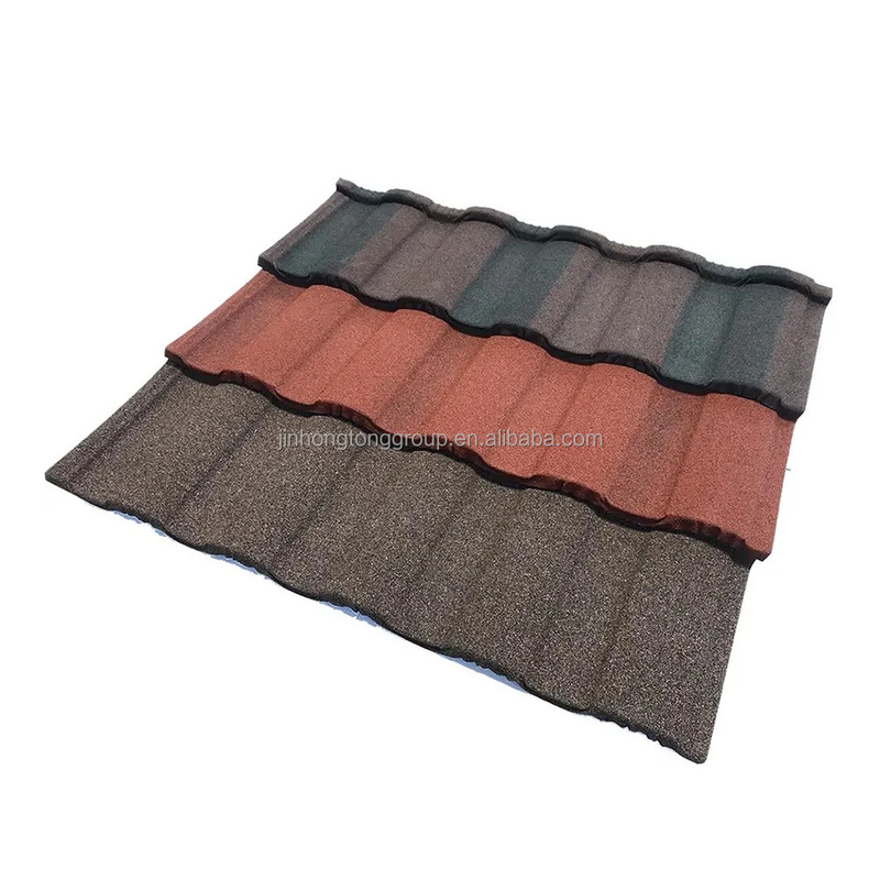Design contemporâneo estilo 0,25mm pedra revestida azulejos de telhado de metal de aço azulejos de telhado simples para as necessidades do cliente