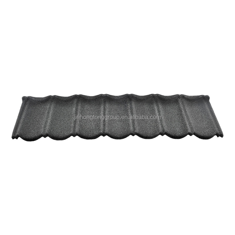 Folhas de telhado de metal revestidas de pedra de cores personalizadas com alta resistência à corrosão e telhado de longo comprimento