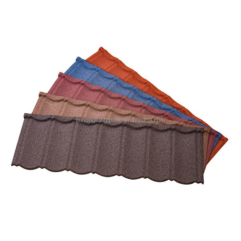 0.4 mm Espessura Telhas revestidas de pedra para edifícios Largura 665-1000 mm Exportador de material para telhados de casas