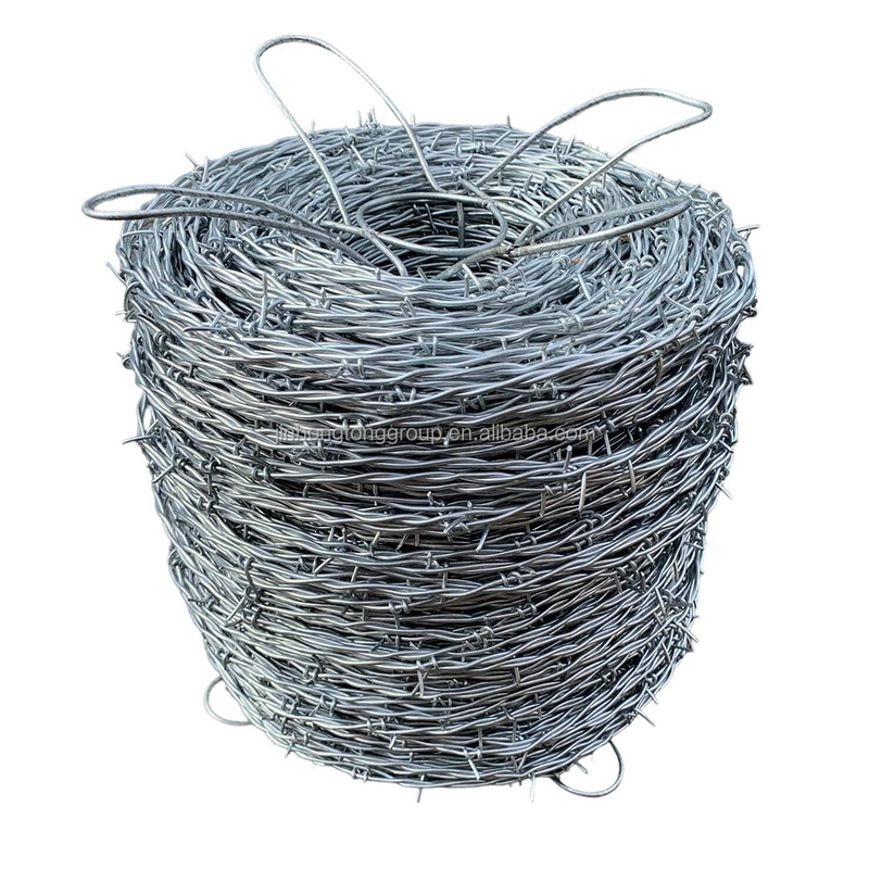 Arame farpado galvanizado a quente para cerca de segurança de malha 12,5 gauge 18 gauge PVC revestido de arame farpado