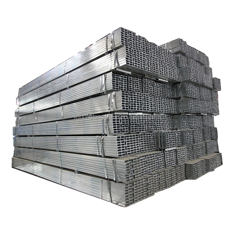 Tubos quadrados 50x50mm Tubos de ferro retangulares pretos 1,8 mm Espessura Tubos quadrados galvanizados a quente